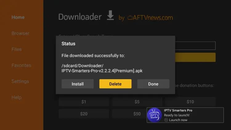 Atalho IPTV Smarters Pro Android TV